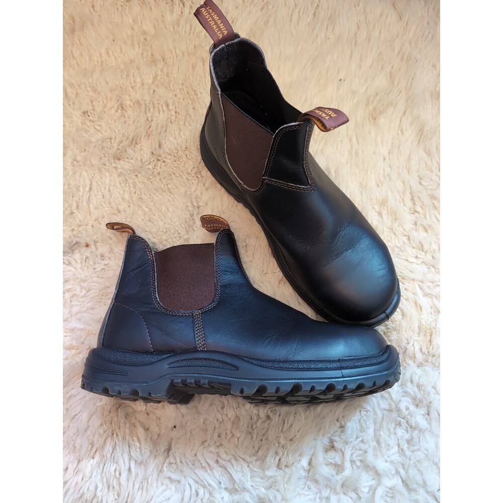 Blundstone Chelsea Work Boots Mens Size 10 Black Leather Steel Toe READ